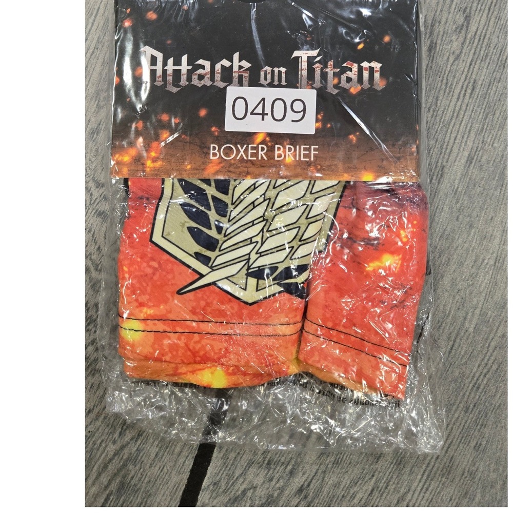 Attack on Titan Mens Boxer Briefs Scout Regiment Wings of Freedom Orange Small